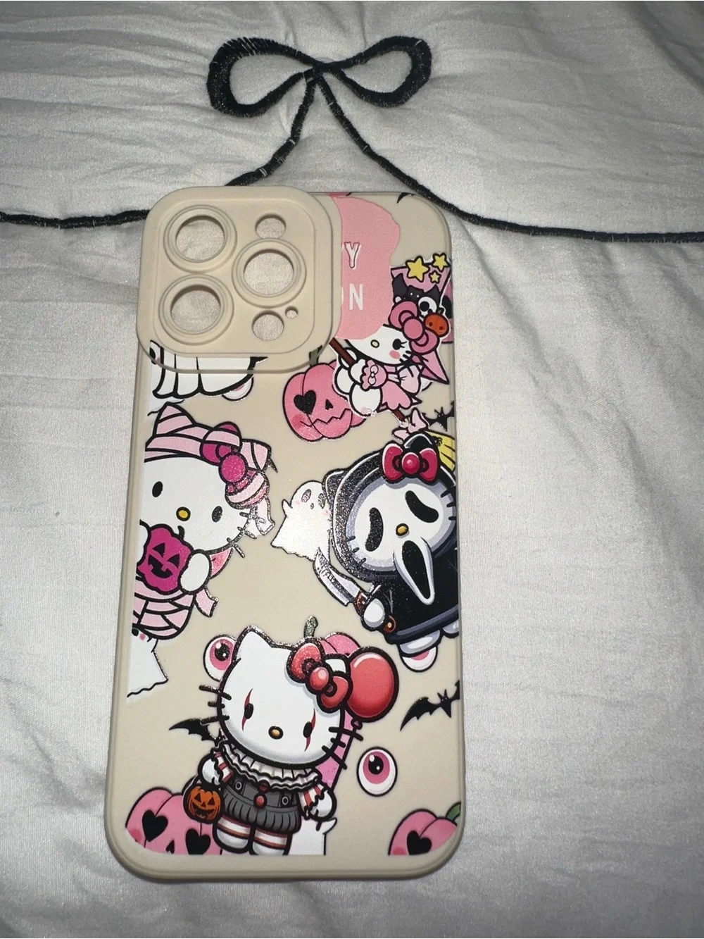 Hello Kitty Beige and Pink Halloween Cartoon Phone Case